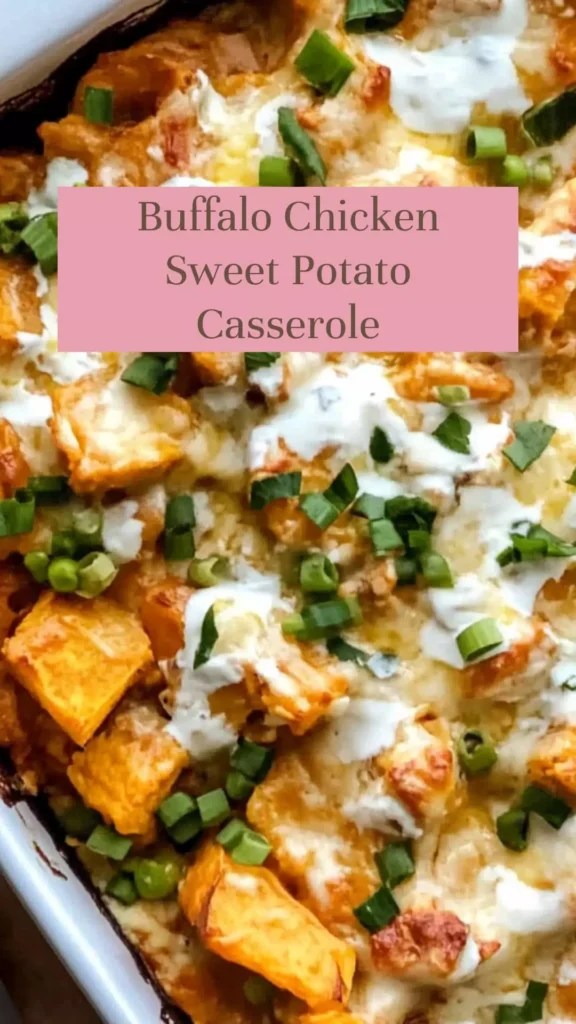 Buffalo Chicken Sweet Potato Casserole