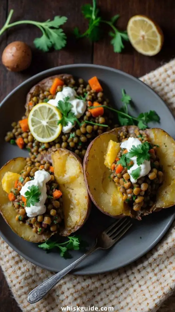 Healthy Baked Potatoes and Lentils Recipe Healthy Baked Potatoes and Lentils Recipe