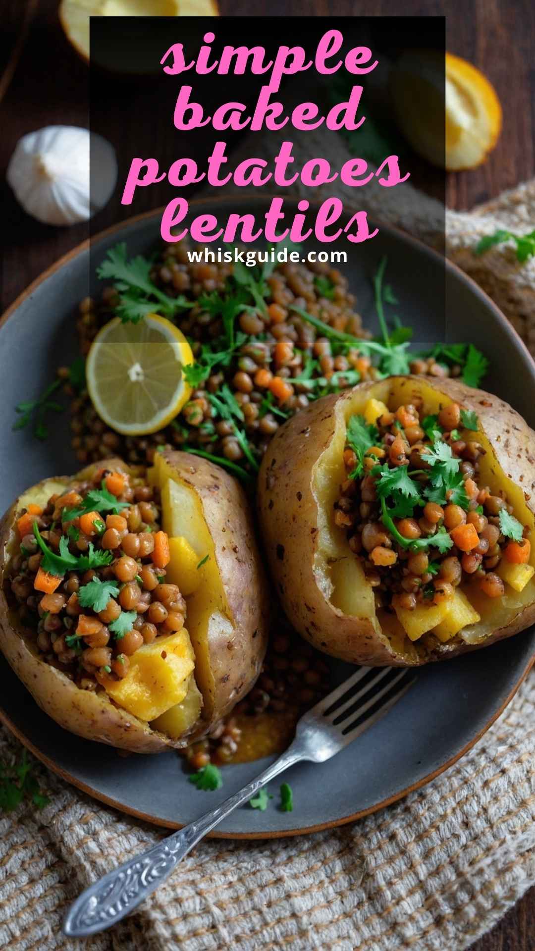 Simple Baked Potatoes and Lentils Recipe