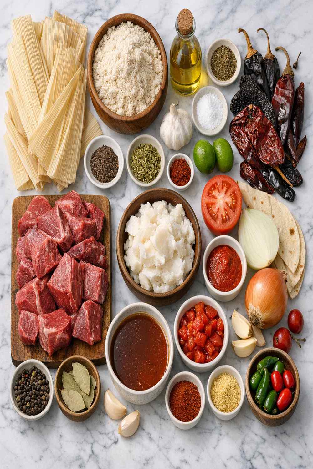 Authentic Mexican Beef Tamale Recipe ingredients